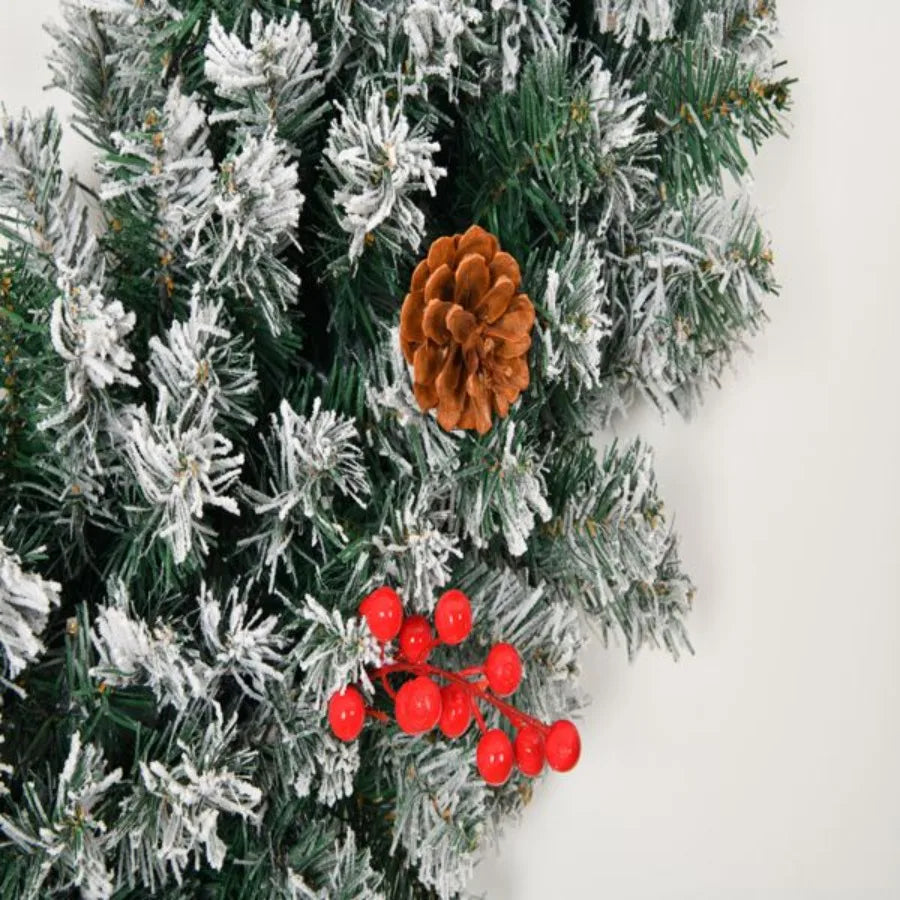 24in Prelit Battery Powered Christmas Wreath with Remote