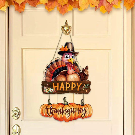Thanksgiving Turkey Wooden Hanging Sign