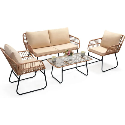 Outdoor Furniture Set With All Weather Cushions
