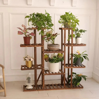 11 Tier Wood Plant Stand