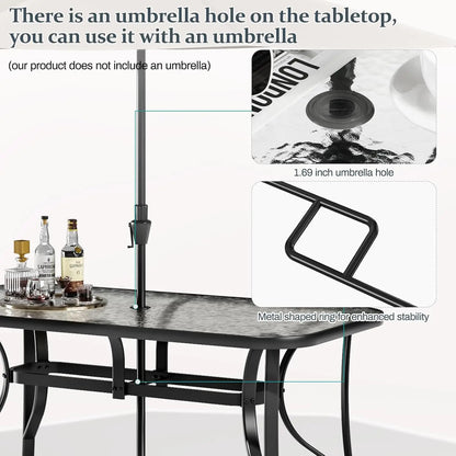 7 Pieces Patio Dining Set 30"X 55" Table and Stackable Chairs