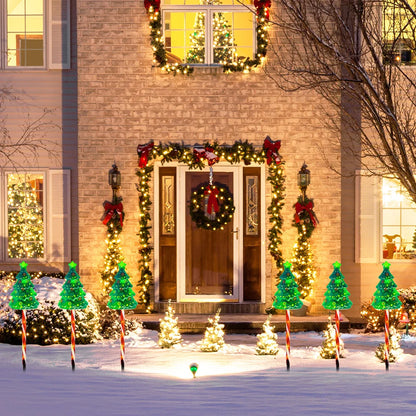 6 Pack LED Solar Powered Xmas Tree Candy Cane Light