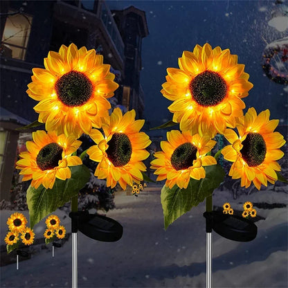 Solar Sunflower Lights Garden Stake