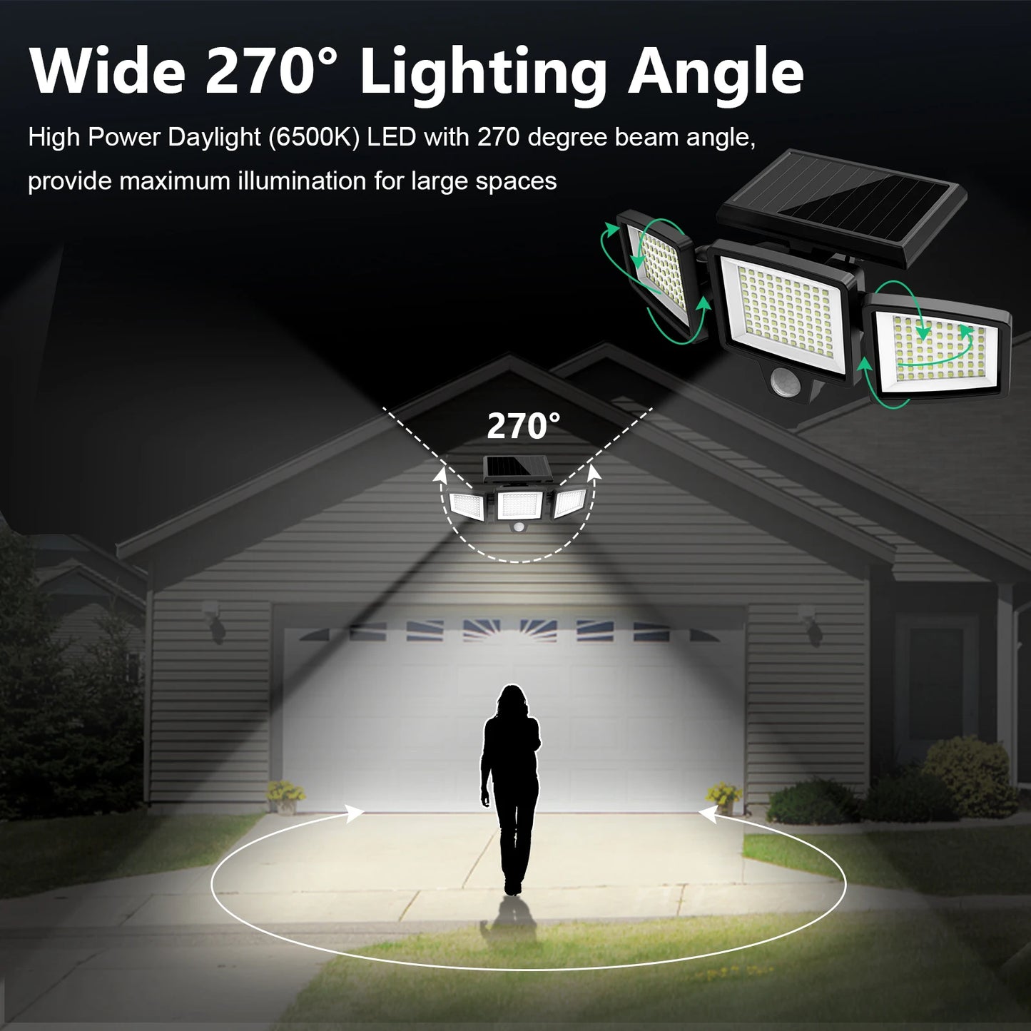 3 Pack Outdoor Solar Motion Sensor Security Lights