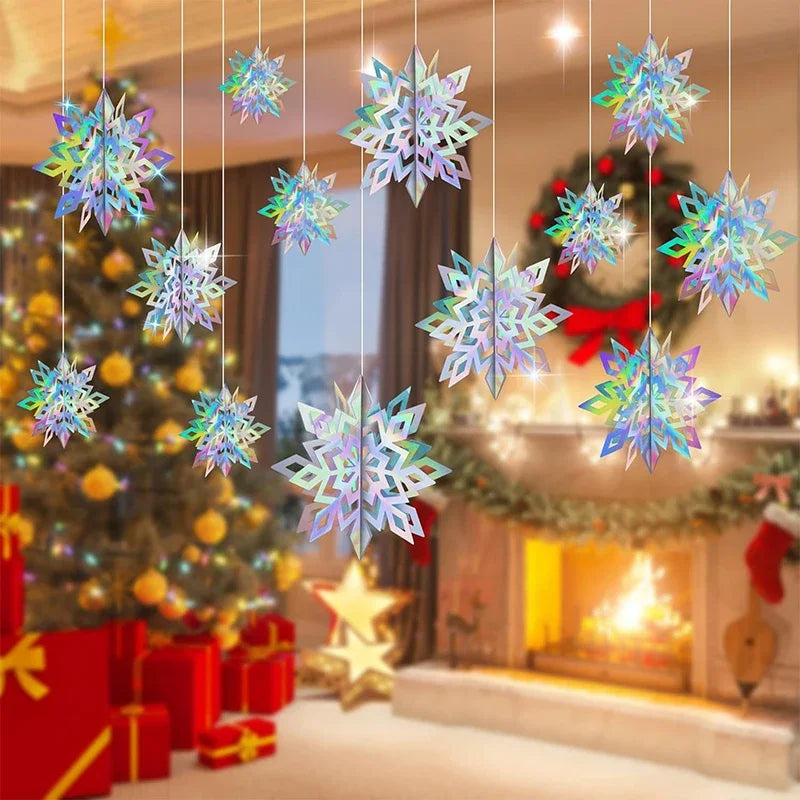 Snowflake Decor 3D Paper Snowflake Hanging Ornaments