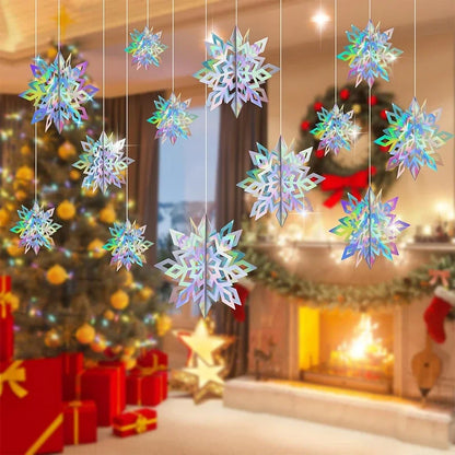 Snowflake Decor 3D Paper Snowflake Hanging Ornaments