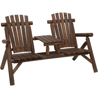 2-Seat Wooden Adirondack Chair