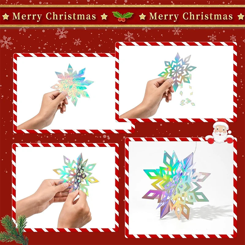 Snowflake Decor 3D Paper Snowflake Hanging Ornaments
