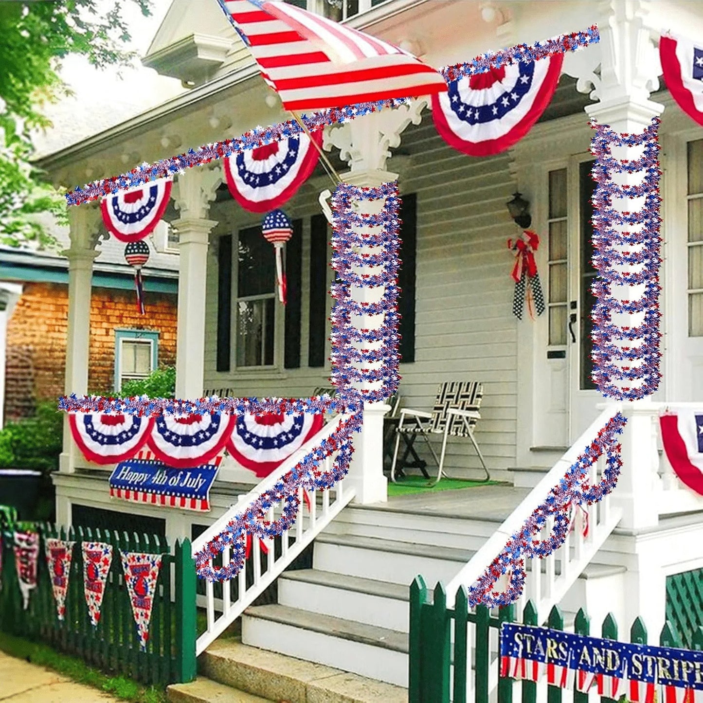 20Pcs Patriotic Red White Blue Decorations Set