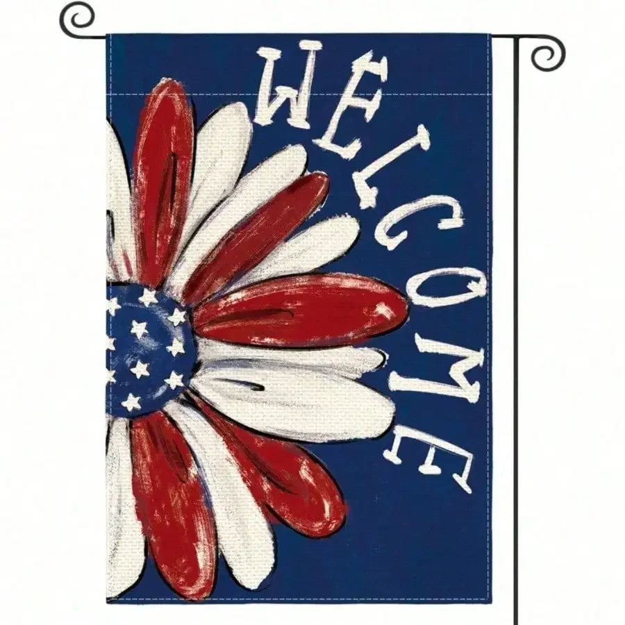 Patriotic Daisy Garden Flag
