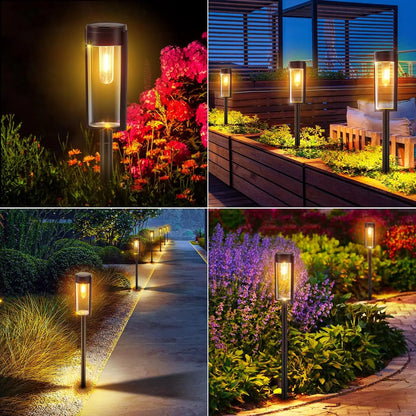6 Pack Solar Pathway Lights Outdoor