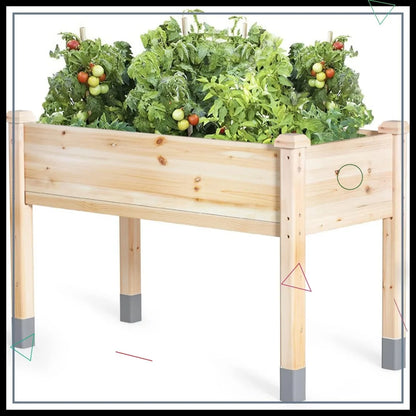 Elevated Wooden Garden Bed with Legs, 48"L x 24"W