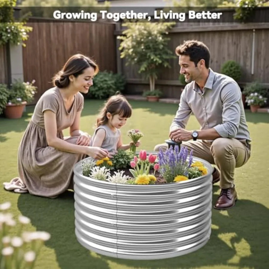 4 Pack 2x2FT Round Raised Beds for Gardening