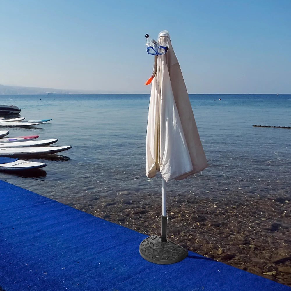 Umbrella Stand Semi-circular Resin Black