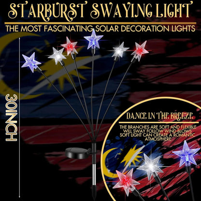 4th Of July Solar Patriotic Star Lights