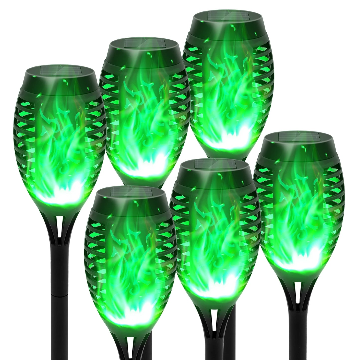4/6/8/12Pcs Solar Flickering Outdoor Flame Torch Light