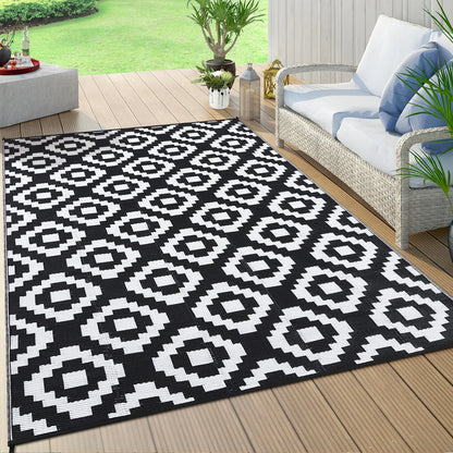 Modern Geometric Reversible Waterproof Outdoor Rug
