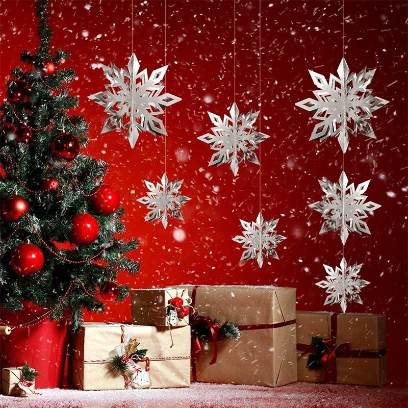 Snowflake Decor 3D Paper Snowflake Hanging Ornaments