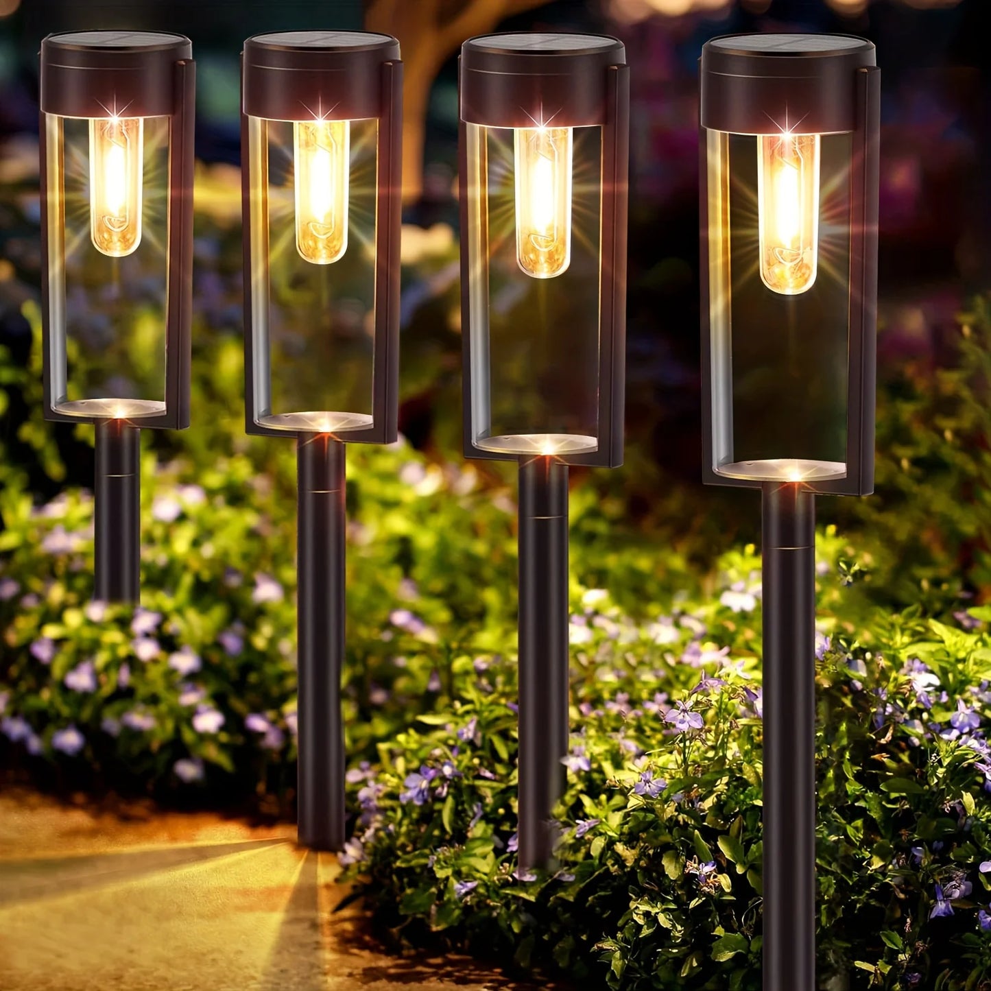 6 Pack Solar Pathway Lights Outdoor