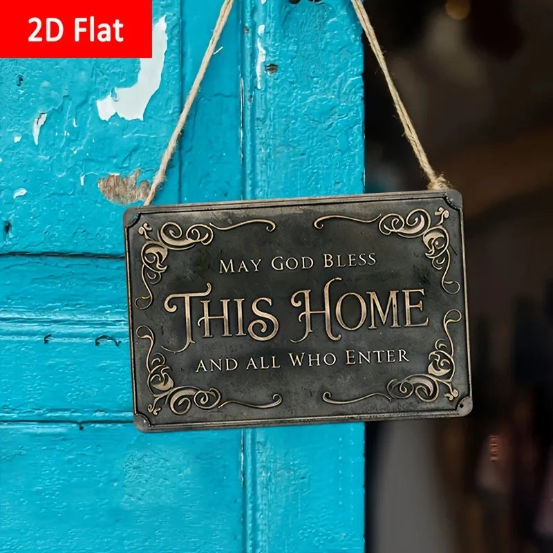 "God Bless This Home" Metal Wall Decoration