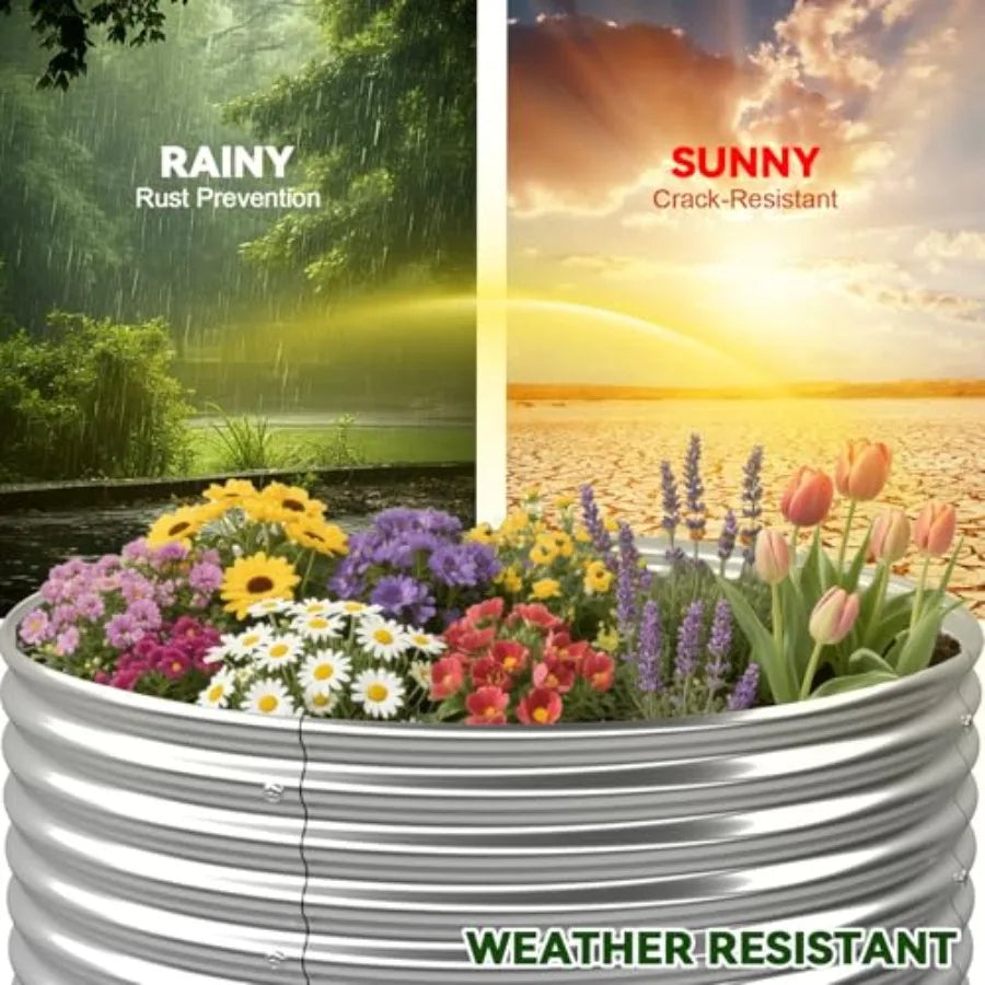 4 Pack 2x2FT Round Raised Beds for Gardening
