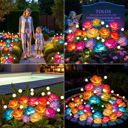 2/4 Pack Solar Rose & Firefly Swing Lights