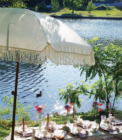 7ft Patio Umbrella with Fringe