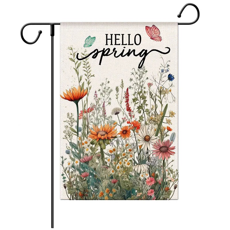 Spring Floral Welcome Garden Flag