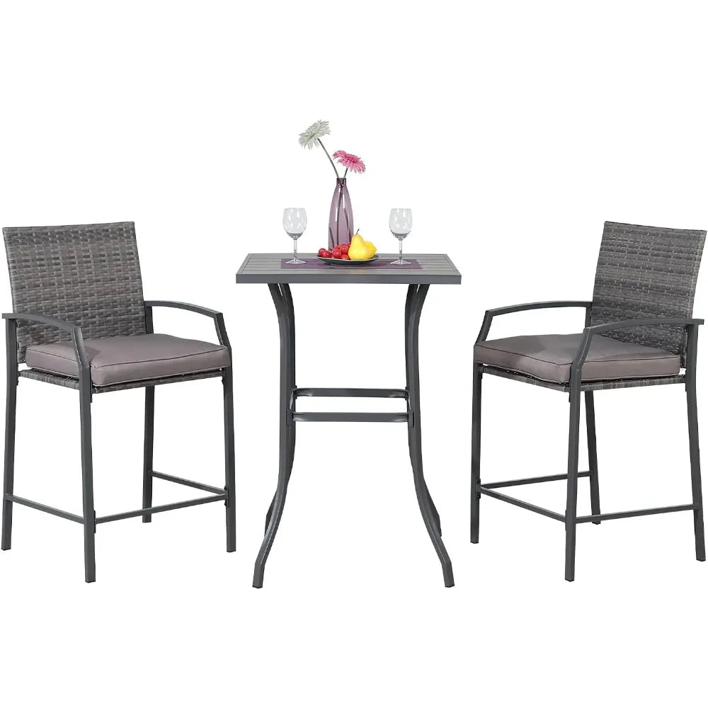 All-Weather Wicker High Top Outdoor Table and Chairs