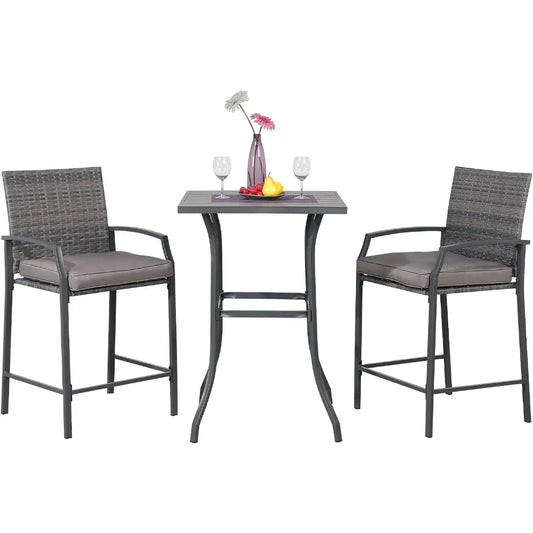 All-Weather Wicker High Top Outdoor Table and Chairs