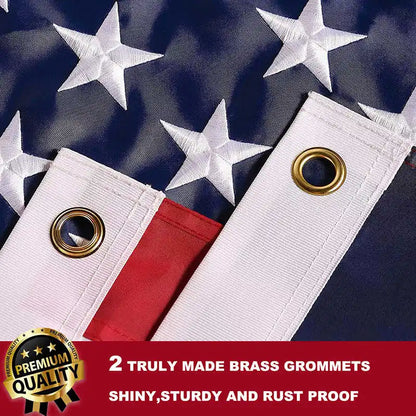 Embroidered American Flag Durable Waterproof Oxford Fabric Brass Grommet For Indoor And Outdoor
