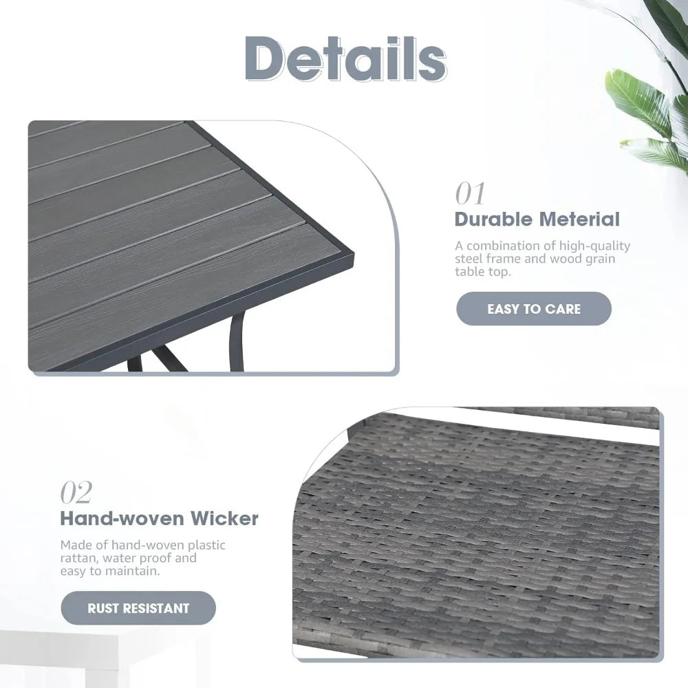 All-Weather Wicker High Top Outdoor Table and Chairs