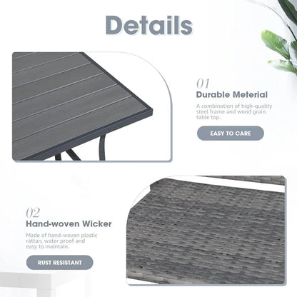 All-Weather Wicker High Top Outdoor Table and Chairs