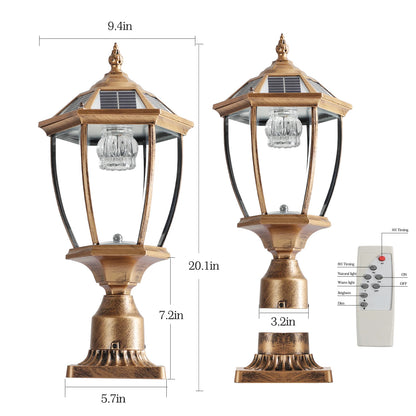 Vintage Solar LED Post Light with Automatic On/Off (2-pack)