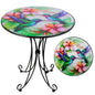 18 Inch Outdoor Glass Top Side Table