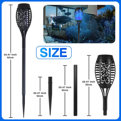 4/6/8/12Pcs Solar Flickering Outdoor Flame Torch Light