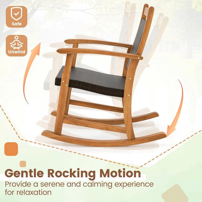 Acacia Wood Rocker with Side Table