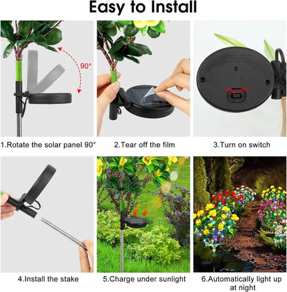 LED Solar Light Waterproof Azalea Flowers