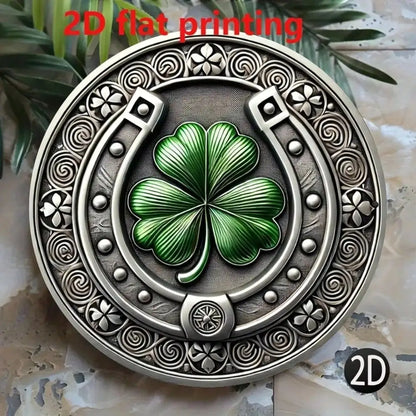 St. Patrick's Day Rustic Horseshoe & Shamrock Iron Wall Art