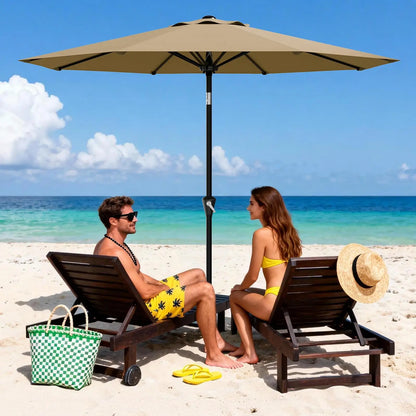 9FT Patio Umbrella With Crank & Tilt
