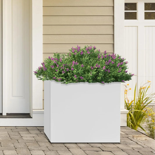 White Steel Square Planter Box