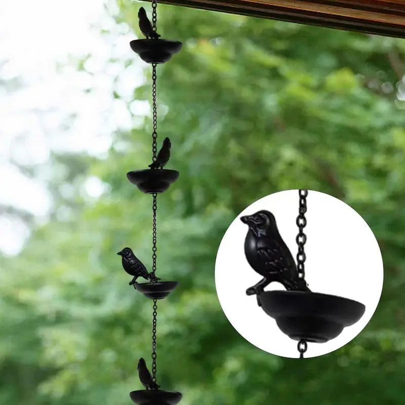 1m Mobile Birds On Cups Metal Rain Chain