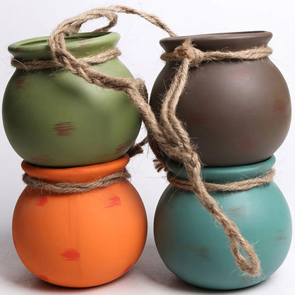Creative Hanging Flower Pot with Jute Rope for Indoor Outdoor