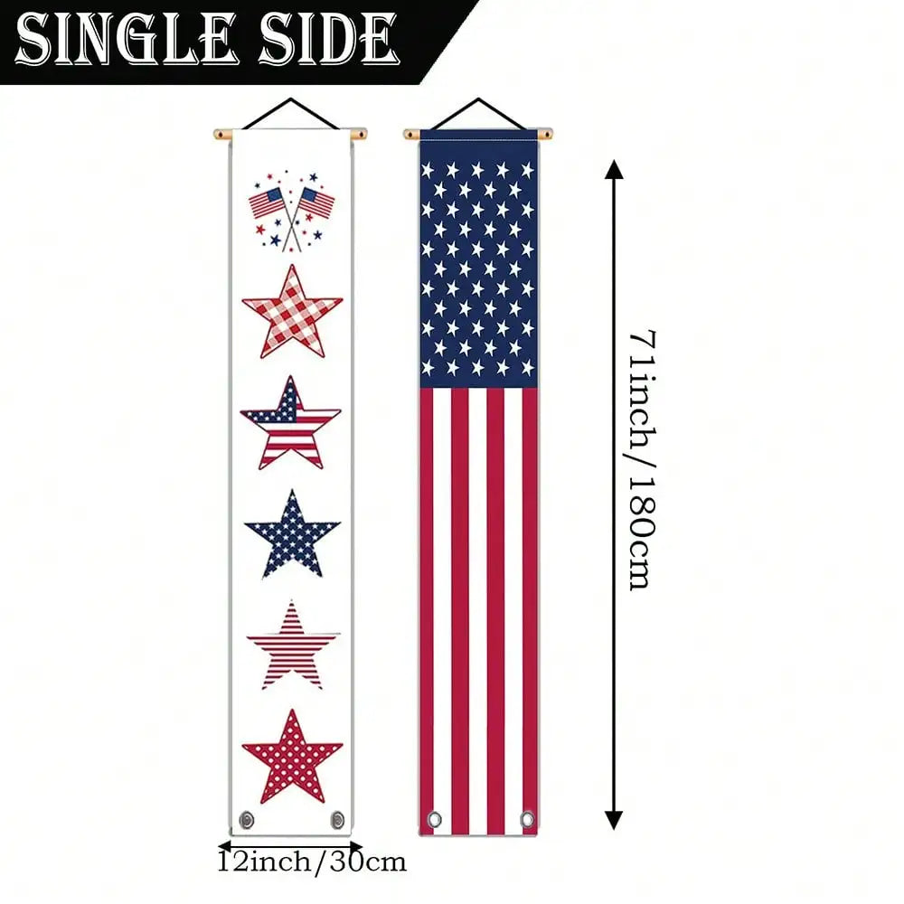 July 4th Flag Banner Set of Two