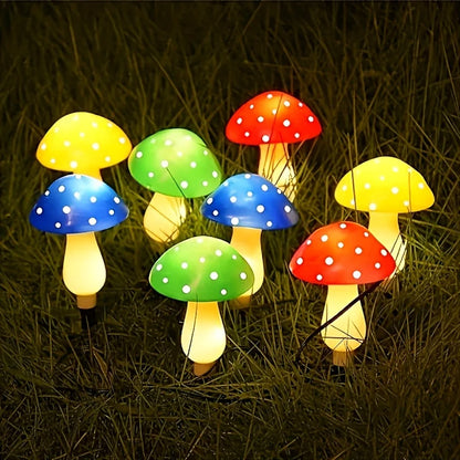 8 Solar Mushroom Lights Outdoor Decoration