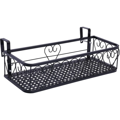 Metal Railing Planter with Hooks