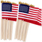 100 Pack Small 4x6 Inch American Flags On Stick