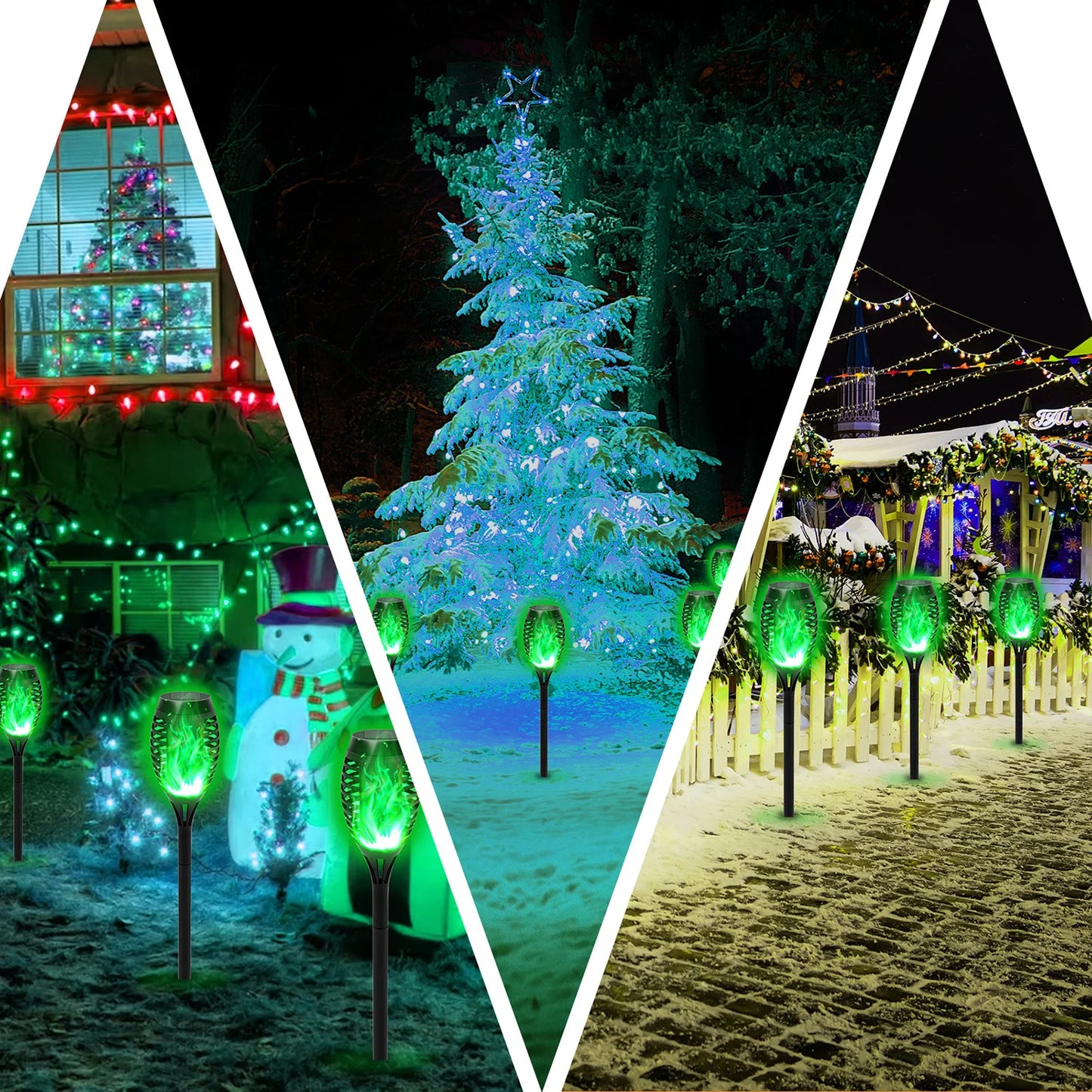 4/6/8/12Pcs Solar Flickering Outdoor Flame Torch Light