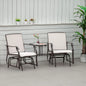 Outdoor Double Patio Rocker Glider Chairs w/Table