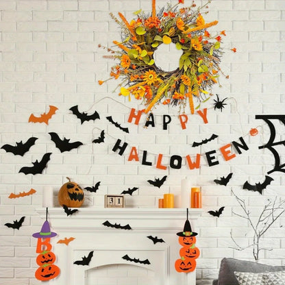 17.7" Fall Farmhouse Harvest Sunflower Wreath